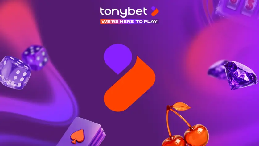 Tonybet brand mark with dice, a diamond and cherries