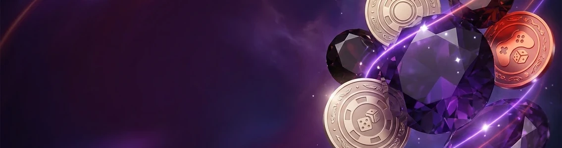 Purple gems and casino chips