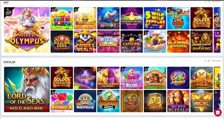 Tonybet Casino game selection