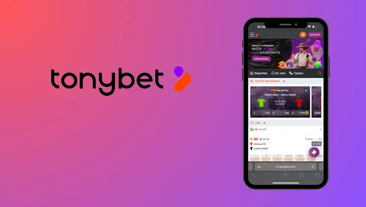 Tonybet site open in a phone browser